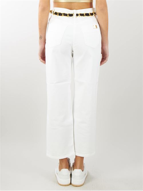 Cropped palazzo jeans with chain belt Elisabetta Franchi ELISABETTA FRANCHI | Jeans | PJ42D41E2360